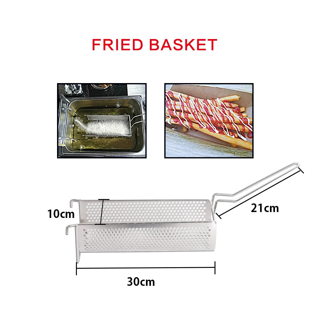 Manual Long French Fries Maker 20-30CM Dough Chips Squeezer Aluminum Alloy Machine For Corn Potato Dough Extruder Kitchen Tool