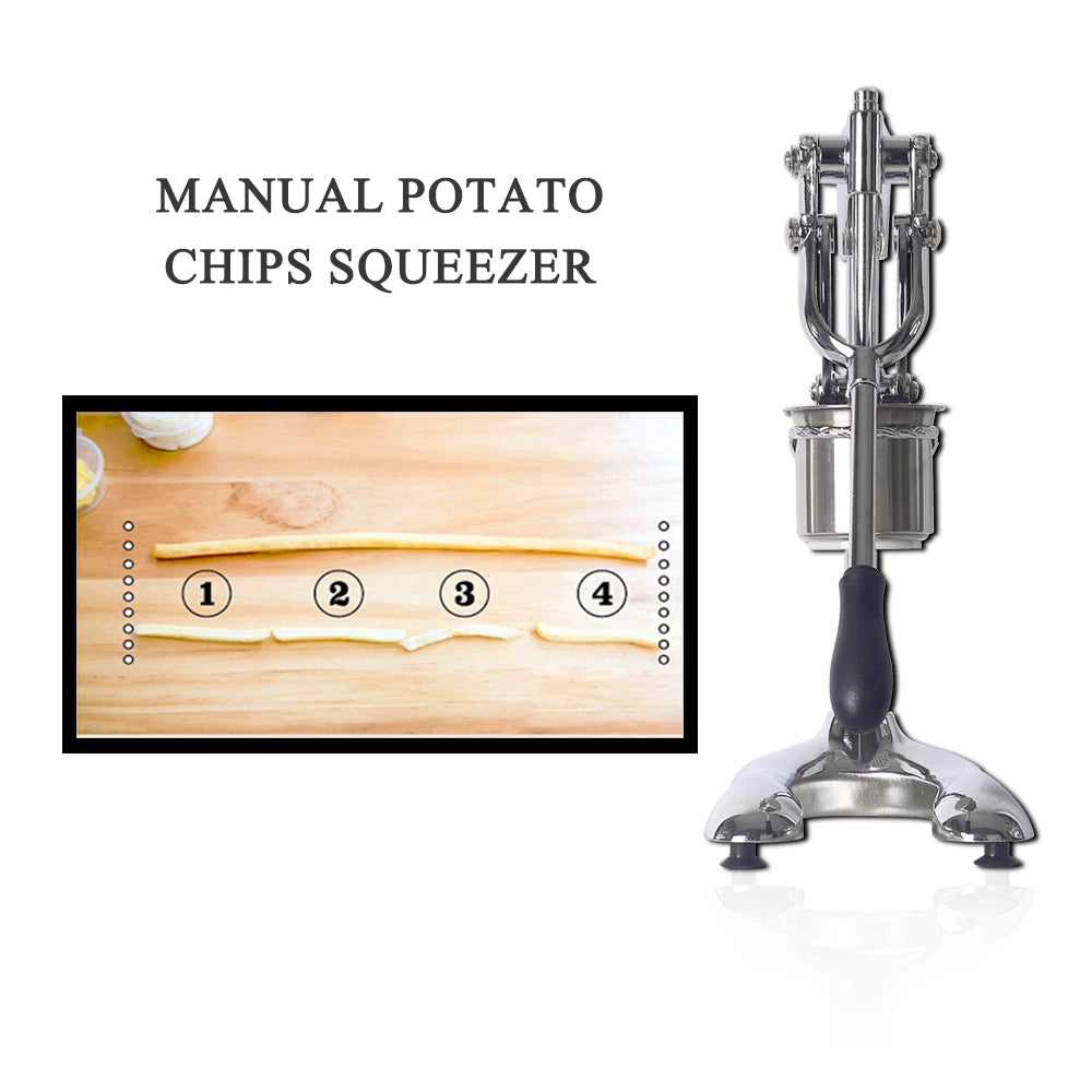Manual Long French Fries Maker 20-30CM Dough Chips Squeezer Aluminum Alloy Machine For Corn Potato Dough Extruder Kitchen Tool