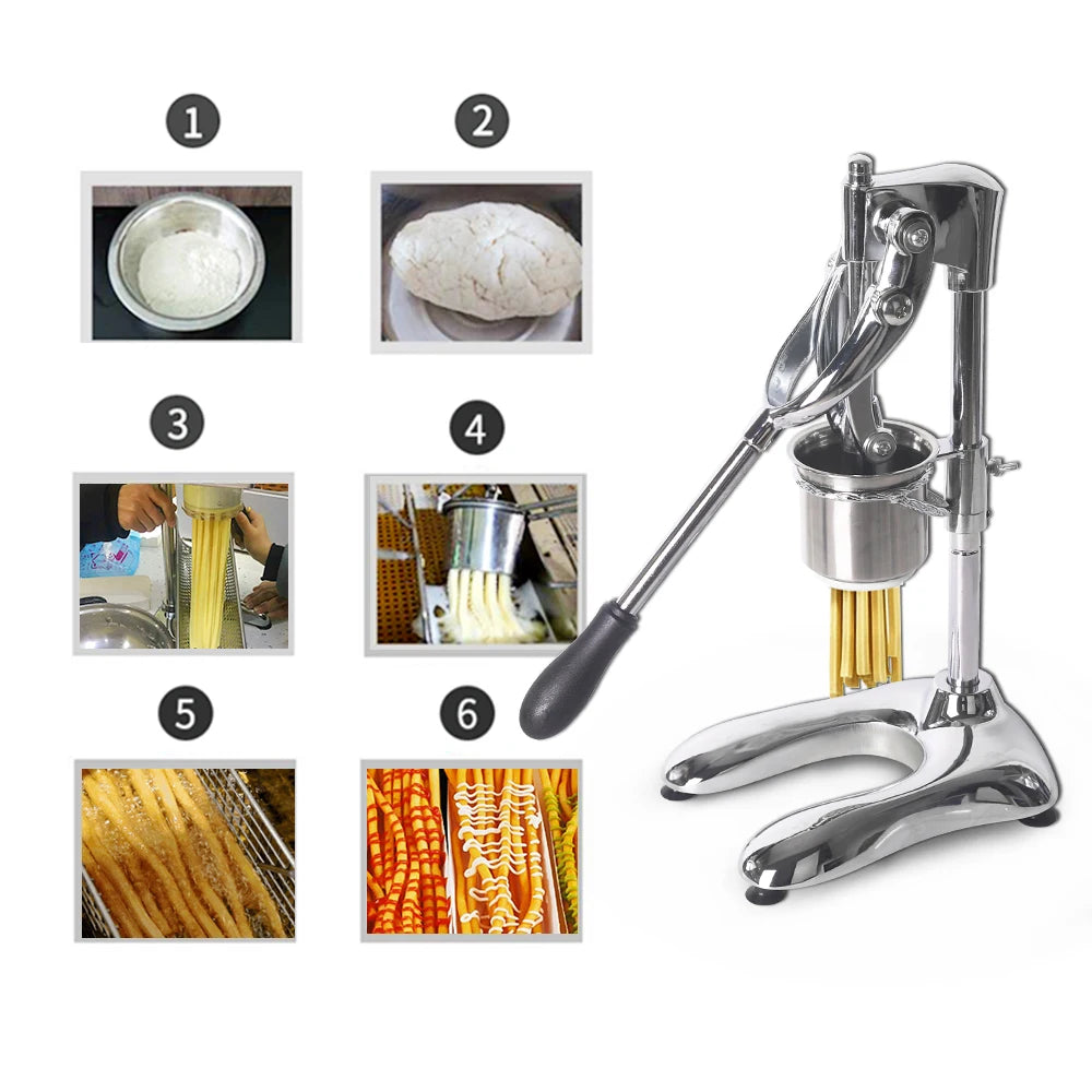 Manual Long French Fries Maker 20-30CM Dough Chips Squeezer Aluminum Alloy Machine For Corn Potato Dough Extruder Kitchen Tool