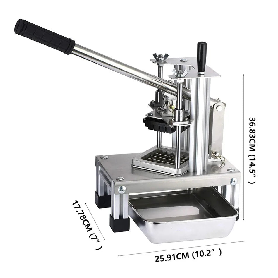 Commercial Vegetable and Fruit Slicer, French Fries Cutter, Dicer with 3 Stainless Steel Blades, Potatoes, Carrots, Cucumbers