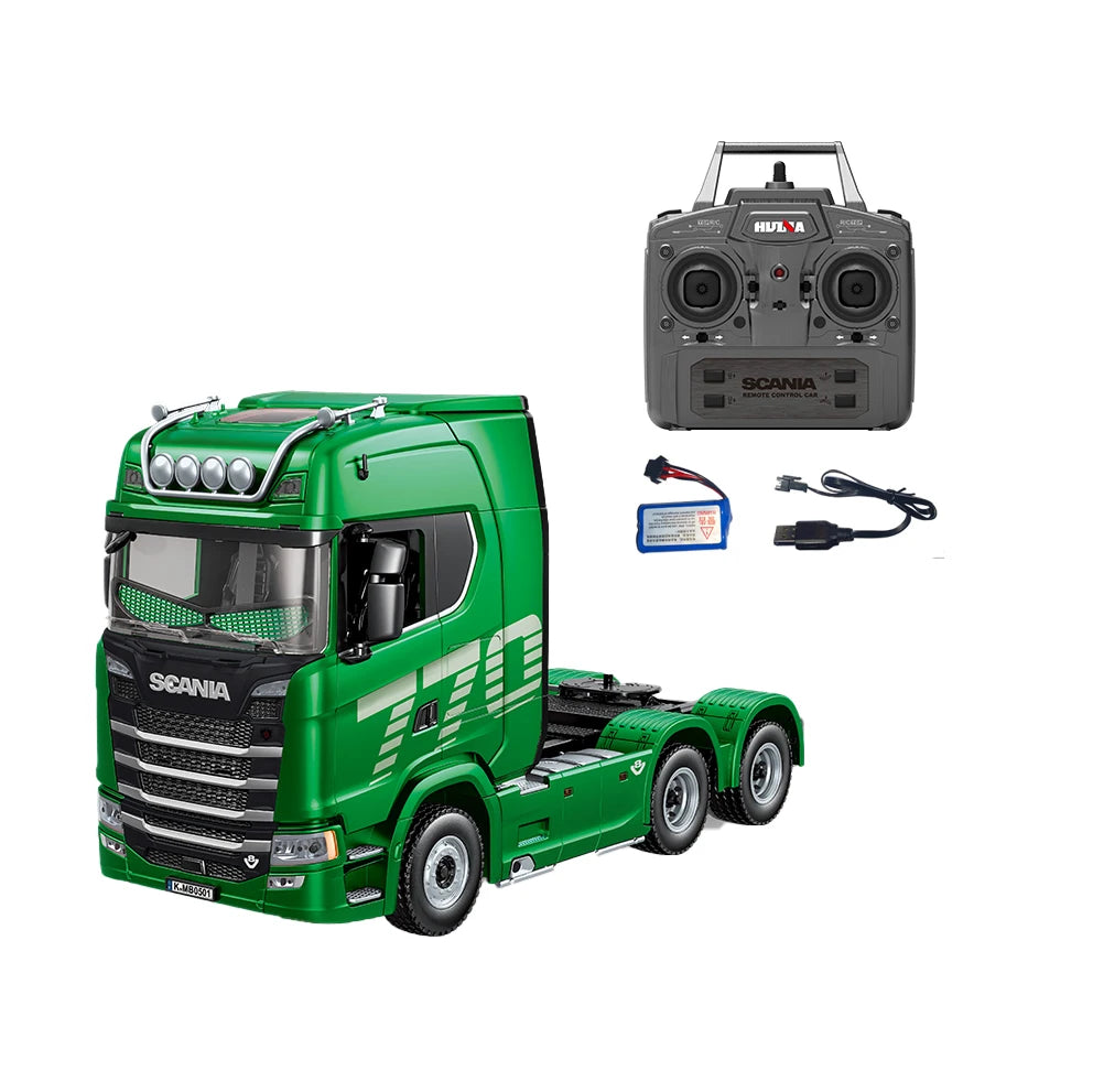 1:18 Scale 770s Rc Tractor Truck Huina 1501 Plastic Rtr Lorry Cars Remote Control Car Model With Battery Light Sound Boys Gift