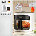New air fryer household steaming and baking integrated uncoated glass inner liner multi-function light wave oven without flip
