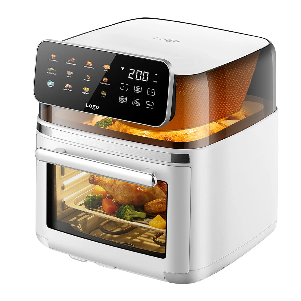 For 8 11L Large Capacity Smart Electric Air Fryer Oven 2200W WiFi App Control Dual Heating Dual View Window Plastic Home