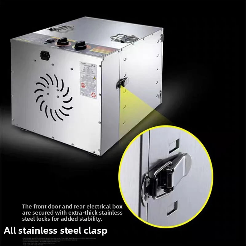 10-Tier Stainless Steel Food Dehydrator with Dual Knobs 1000W Electric Dryer Machine for Fruits/Meat/Herbs,BPA-Free&Energy Save