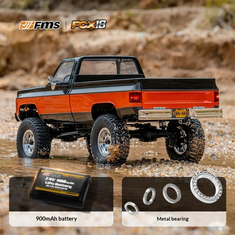 FMS 1:18 FCX18 Chevrolet K10 4WD RC Crawler Truck RTR 2.4G Remote Control Off Road Simulation Hobby Model Vehicle pickup truck