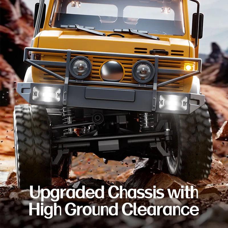 JJRC C8823 With Winch 1:18 6WD RC Truck 2.4G Remote Control Off Road Climbing Vehicle Unimog Rescue Transport Crawler Model Hobb