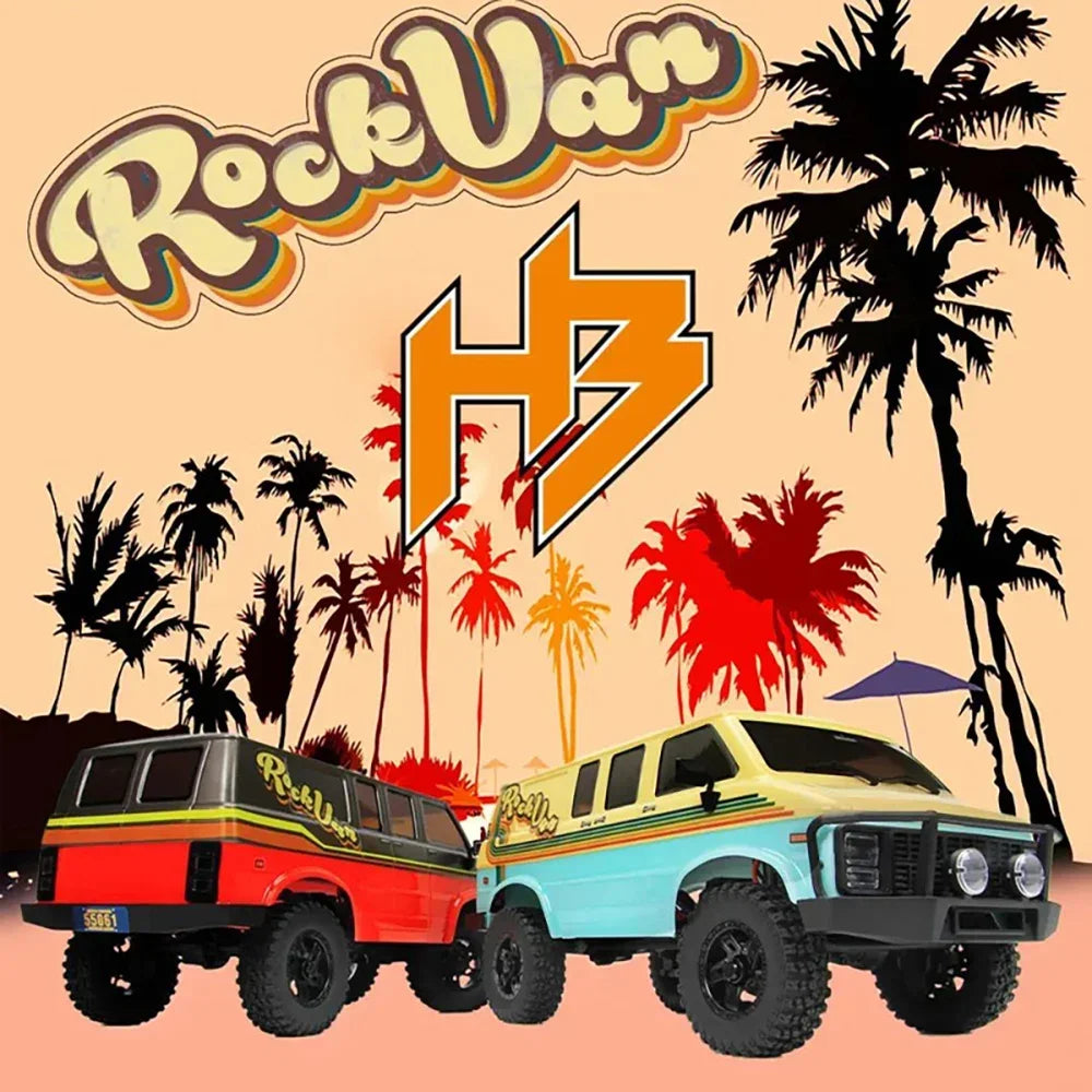 HOBBY PLUS CR18P 4WD 2.4GHz 1/18 RTR Version ROCK VAN RC Remote Control Rock Truck with Lights Linked Turn Signals Electric Toy