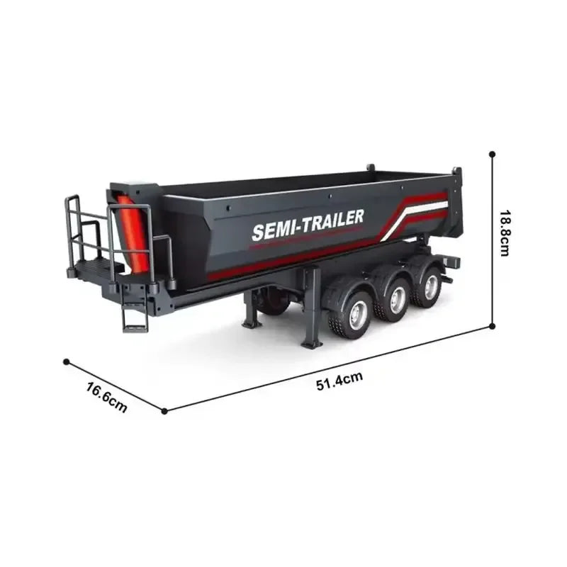 Huina 1/18 Rc Semi Dump Trailer Electric Lifting Model With Tail Light Support Leg For Rc Tractor Truck