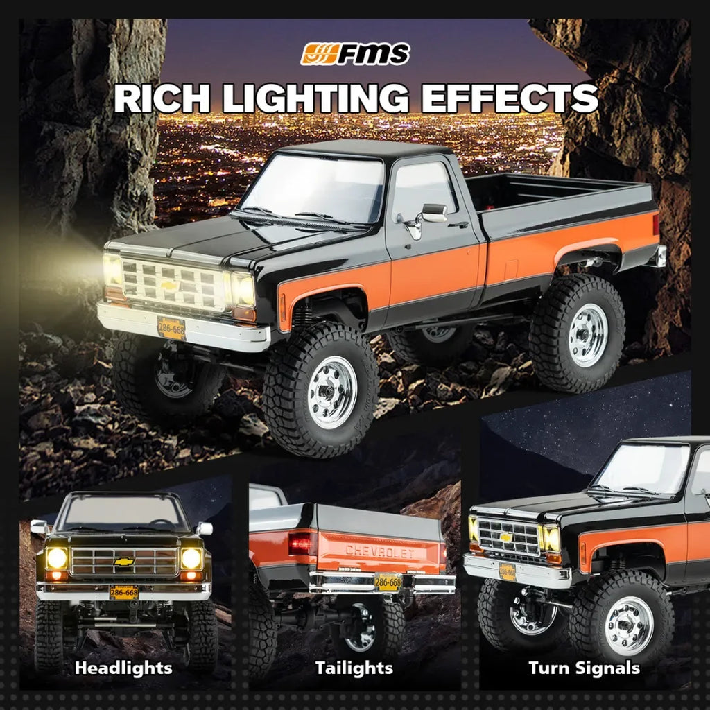 FMS New FCX18 1:18 Chevrolet K10 Pickup Truck Officially Authorized Classic Retro Off-road Climbing RC Car Model RTR
