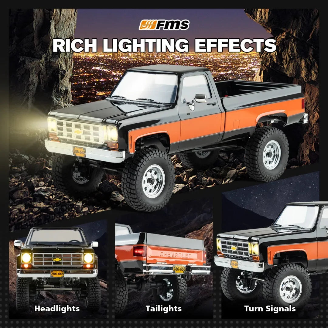 FMS New FCX18 1:18 Chevrolet K10 Pickup Truck Officially Authorized Classic Retro Off-road Climbing RC Car Model RTR