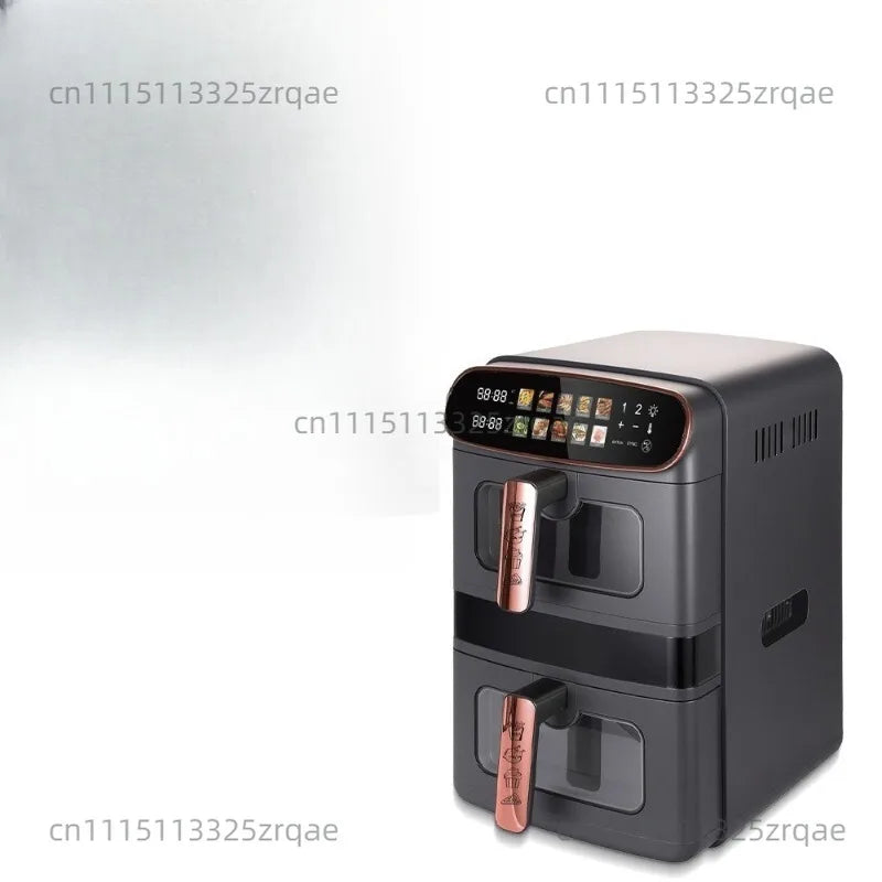 R.5383 12L New Air Fryer 6L+6L Double Stack Dual Drawer Air Fryer with 2 Pots