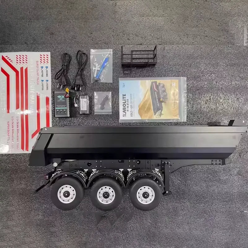 Huina 1/18 Rc Semi Dump Trailer Electric Lifting Model With Tail Light Support Leg For Rc Tractor Truck