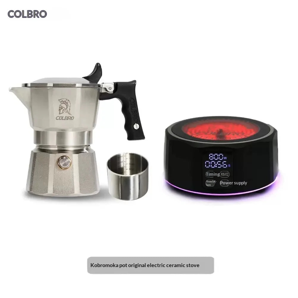 Colbro Stainless Steel Moka Pot Double Valve 3 Valve Espresso Coffee Maker For Home Outdoor Camping Dual Temp Control