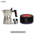 Colbro Stainless Steel Moka Pot Double Valve 3 Valve Espresso Coffee Maker For Home Outdoor Camping Dual Temp Control