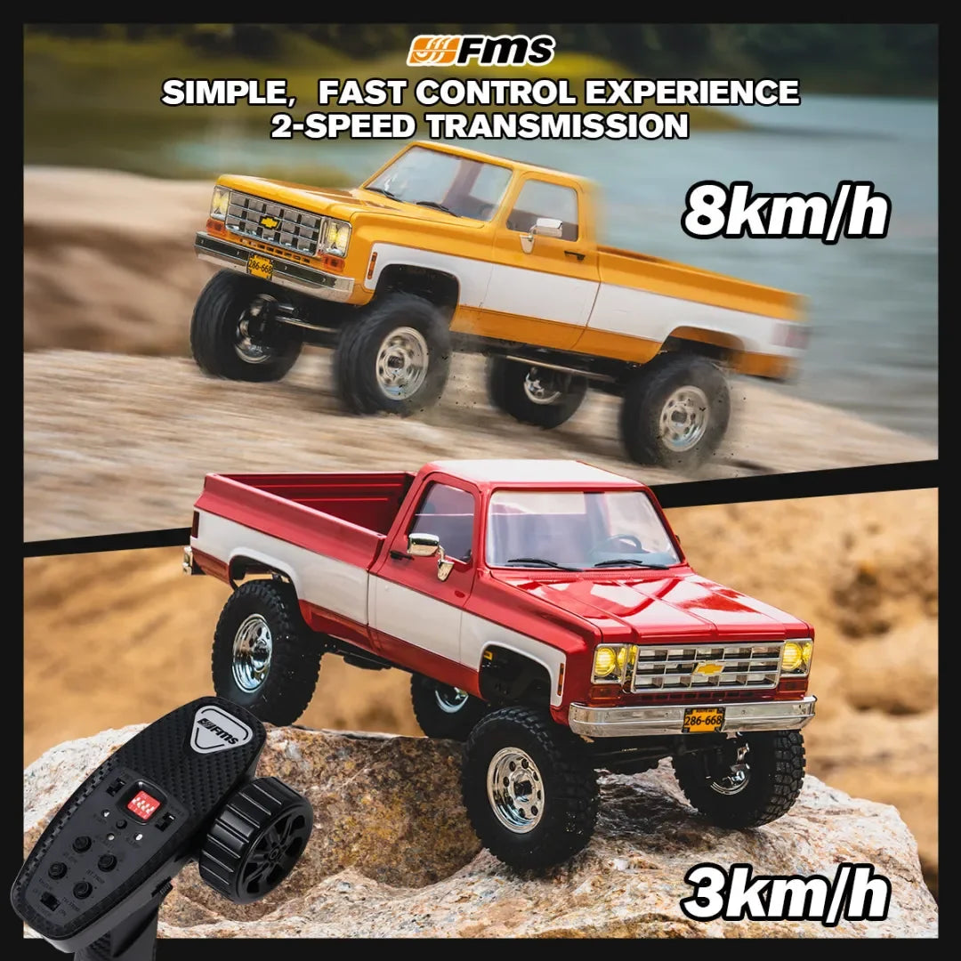 FMS New FCX18 1:18 Chevrolet K10 Pickup Truck Officially Authorized Classic Retro Off-road Climbing RC Car Model RTR