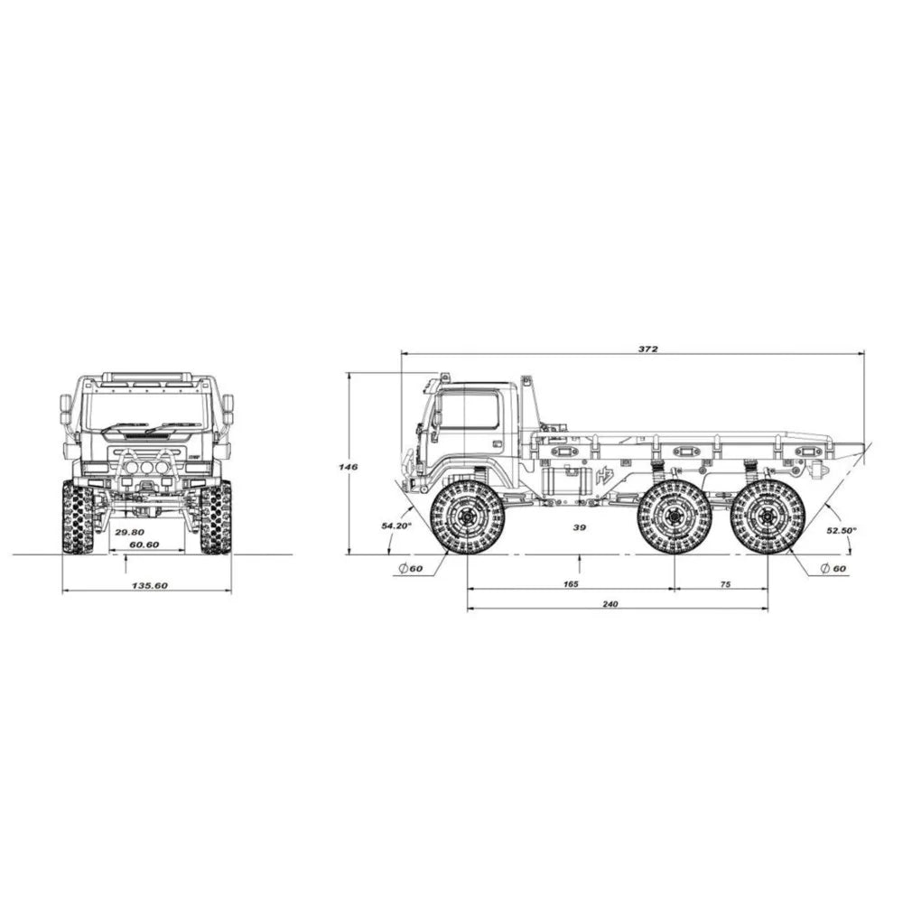 Hobby Plus 6X6 Remote Control Off Road Vechiles 1:18 RC Flatbed Truck 2-Speed Gearbox Electric Climbing Hauler Cars Model