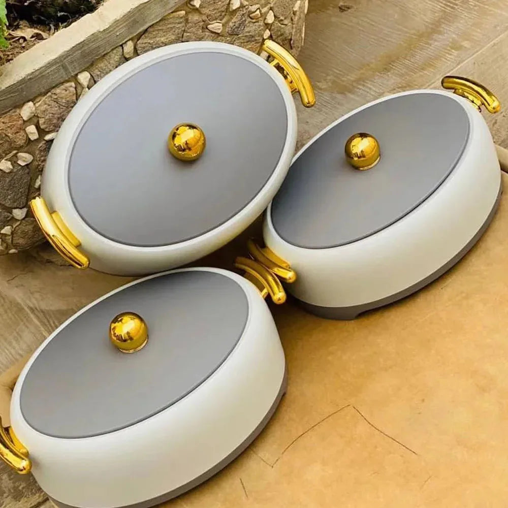 2L 2.5L 3L 3 Pcs/Set Ramadan Event Food Insulation Box Family Gathering Large Capacity Food Warmer Insulated Pot Food Lunch Box