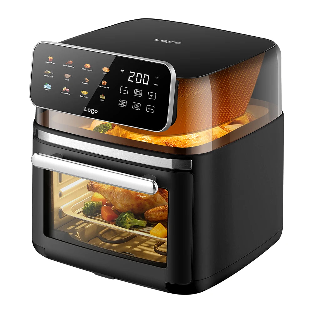 For 8 11L Large Capacity Smart Electric Air Fryer Oven 2200W WiFi App Control Dual Heating Dual View Window Plastic Home