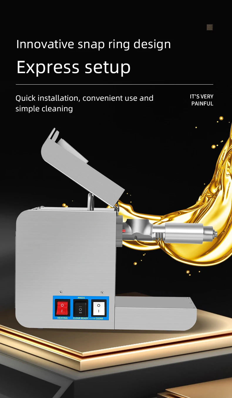Home Intelligent Oil Press Electric Automatic Stainless Steel Press Oil Machine For Cold And Hot Oil Extractor Frying Machine