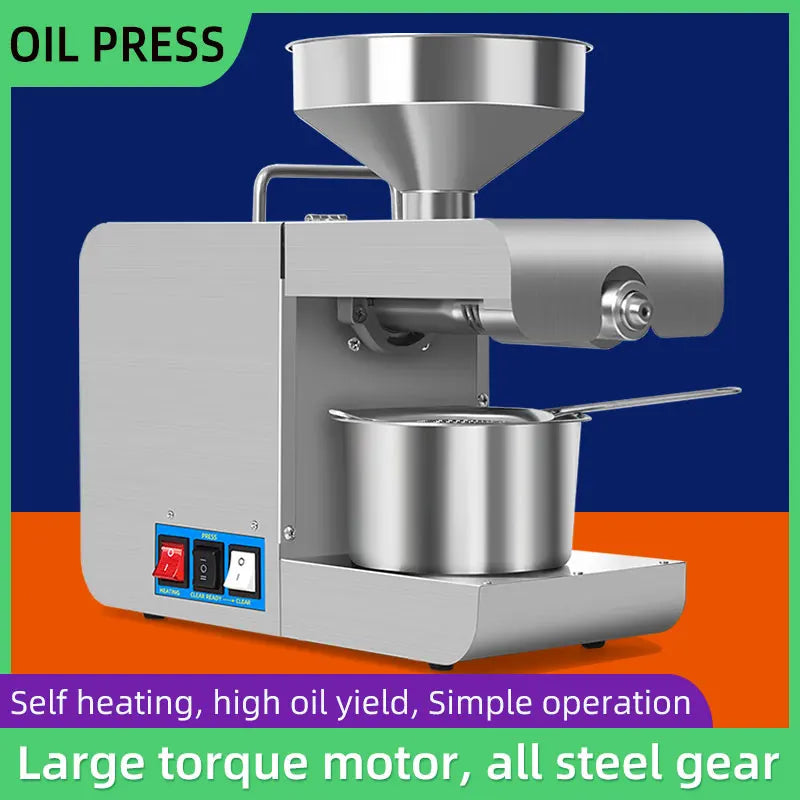 Home Intelligent Oil Press Electric Automatic Stainless Steel Press Oil Machine For Cold And Hot Oil Extractor Frying Machine