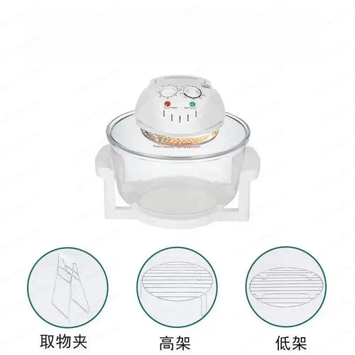 17L Glass Visual Air Fryer Oven Light Wave Heating 110V/220V Household Multifunctional Cooker