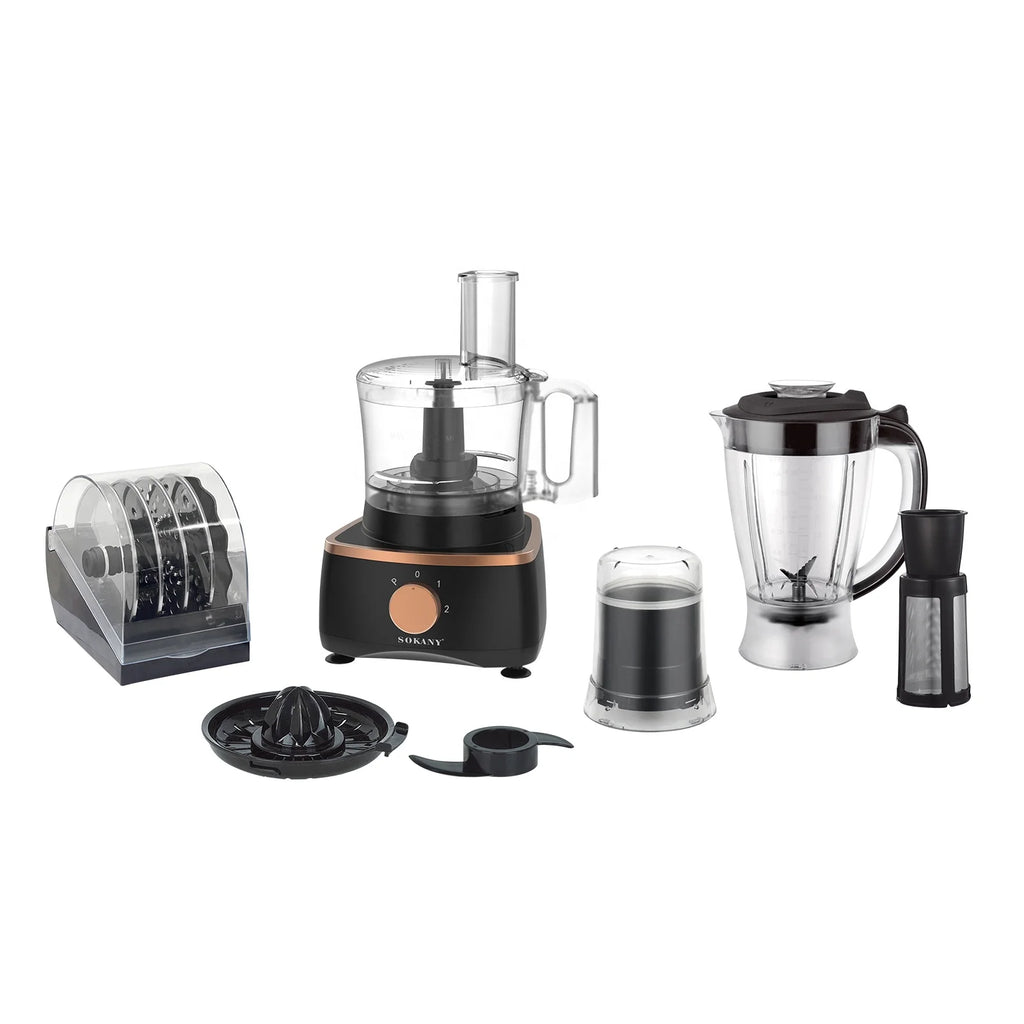 Sokany  Hot Sale 7 in 1 Household Meat Grinder Mixer Stainless Steel Automatic Juicer Blender Food Processor