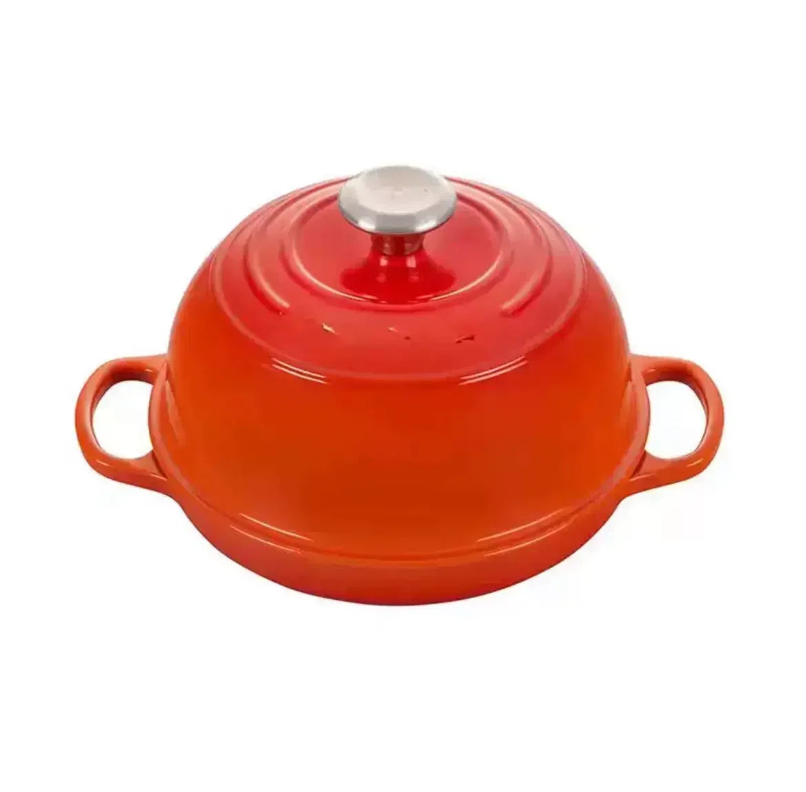 oh-11 Inch Red Enameled Cast Iron Bread Pan with Lid Dutch Oven for Sourdough Baking - Oven Safe Kitchen Baking Dish-