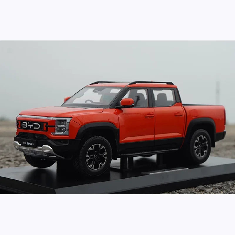 Diecast 1/18 Scale BYD SHARK Alloy New Energy Pickup Truck Model Desktop Ornament Unique Gift Souvenir Toy Collectibles