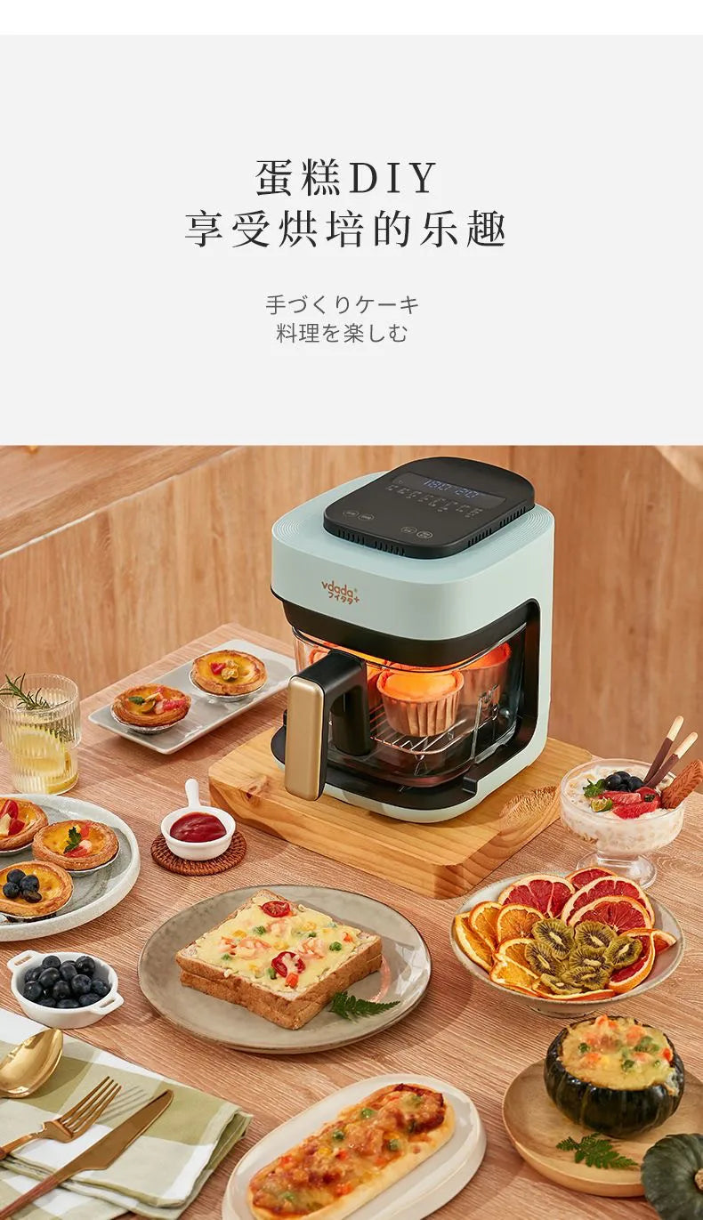 Mini visual air fryer household glass small electric fryer smart oven Touch Screen Air Fryer