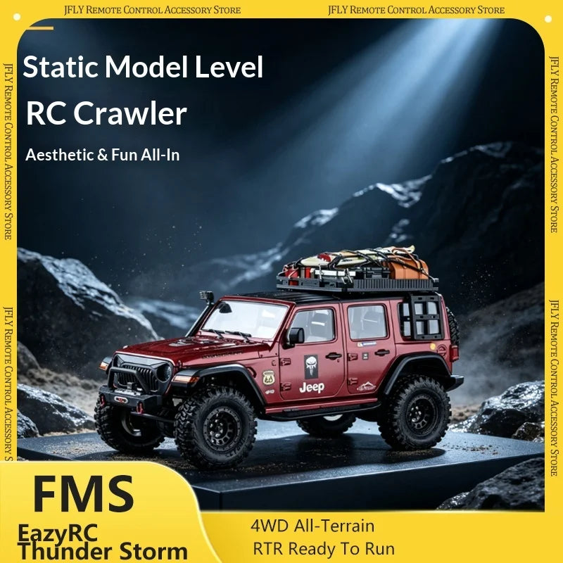 FMS EAZYRC 1:18 Thunder Storm RC Crawler RTR 4WD 2.4G Remote Control Simulation Off Road Truck All Terrain Hobby Model Car Toy