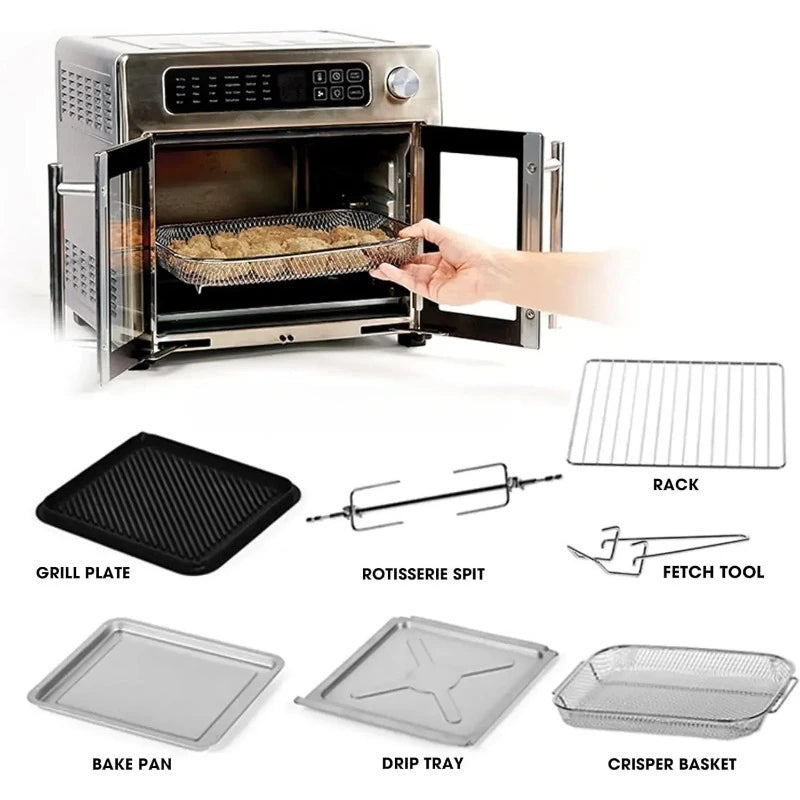 AKitchen suppliesEmeril Lagasse 26 QT Extra Large Air Fryer, Convection Toaster Oven with French Doors, Stainless Steel