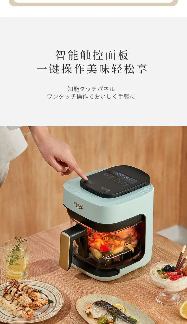 Mini visual air fryer household glass small electric fryer smart oven Touch Screen Air Fryer