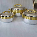 3Pcs/ Set/1/ 2/3.5 Liter Food Warmer Gilded Lunch Box Hot Pot Ramadan Event Party