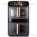 R.5383 12L New Air Fryer 6L+6L Double Stack Dual Drawer Air Fryer with 2 Pots