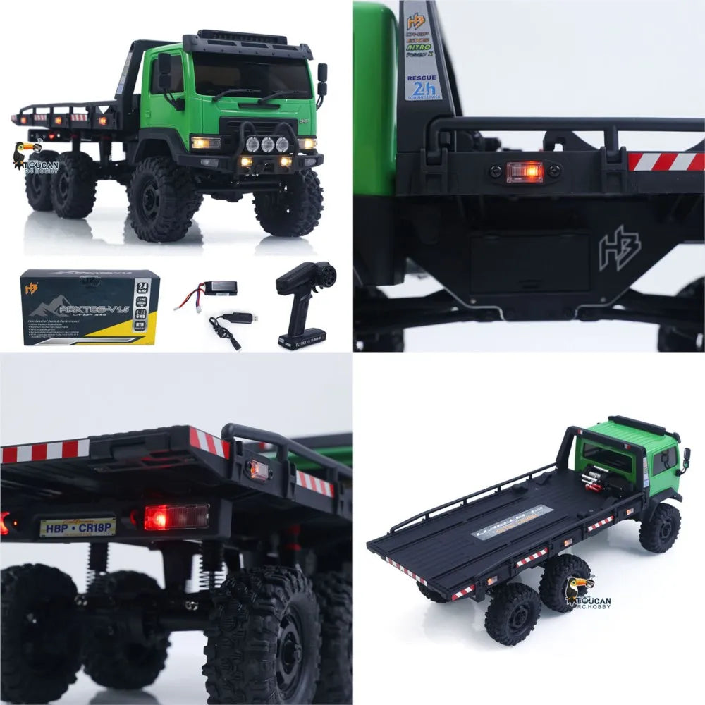 Hobby Plus 6X6 Remote Control Off Road Vechiles 1:18 RC Flatbed Truck 2-Speed Gearbox Electric Climbing Hauler Cars Model