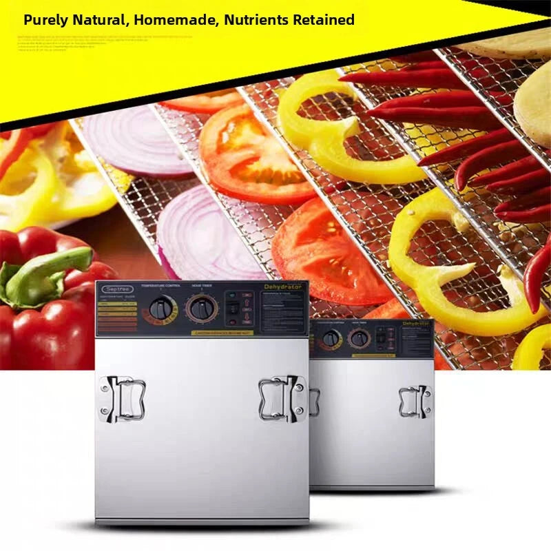 10-Tier Stainless Steel Food Dehydrator with Dual Knobs 1000W Electric Dryer Machine for Fruits/Meat/Herbs,BPA-Free&Energy Save