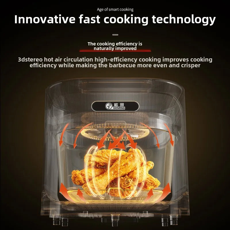 New air fryer household steaming and baking integrated uncoated glass inner liner multi-function light wave oven without flip