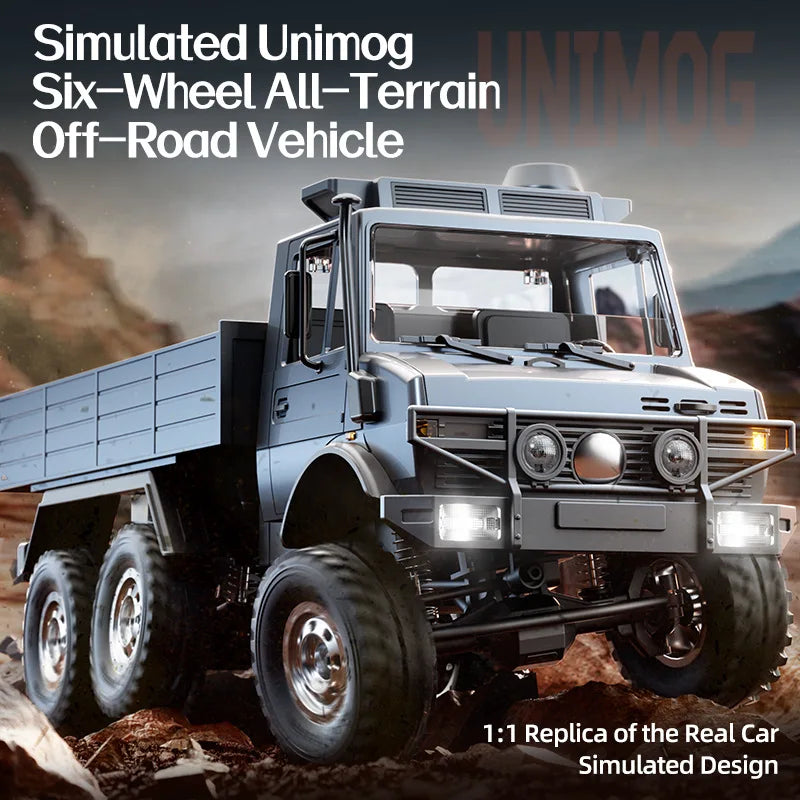 JJRC C8823 With Winch 1:18 6WD RC Truck 2.4G Remote Control Off Road Climbing Vehicle Unimog Rescue Transport Crawler Model Hobb